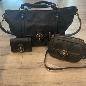 Coach Black Leather Bags